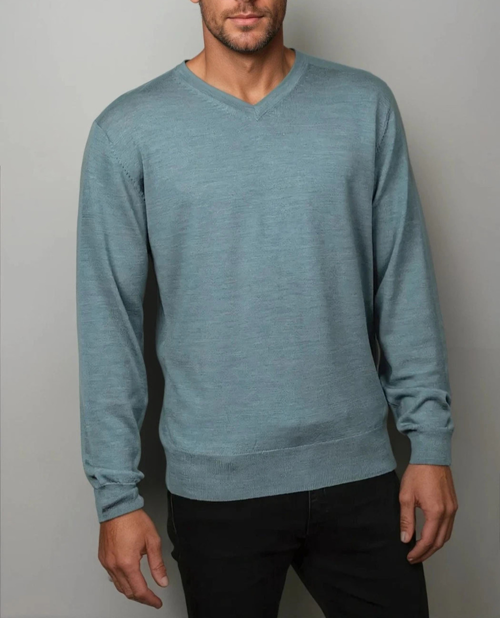 Alesbury Mens Blue Cable Knit 100% Cotton Y2K Crewneck Sweater Medium A009278